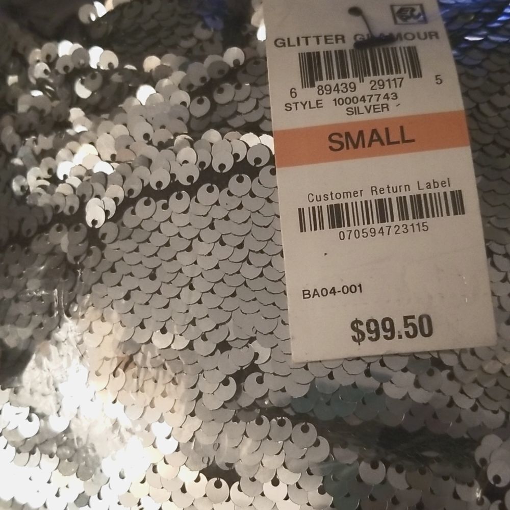 Silver Sequin Slip Dress - Picture 7 of 7